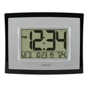 WT-8002U Digital Wall Clock Silver, Black