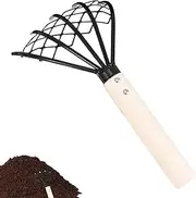 Garden Rakes | 5-Tine Garden Rake or Cultivator,Ergonomic Grip Manual Digger Tool for Sand Dirt Soil Weeding Landscape Outdoor Lawn Maintenance