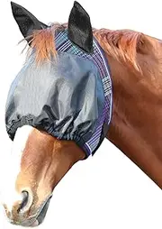 Kensington UViator Dartless Protective Fly Mask UV Eye Protection Mask for Horse with Web Trim and Soft Ears Cover - XL, Atlantis