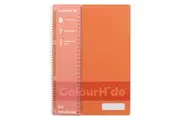 Colourhide PP Writing Notebook w Ruler A4 School Stationery 120-Pages Tangerine