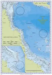 Boating, Fishing, Qld Marine Safety Chart - GREAT BARRIER REEF