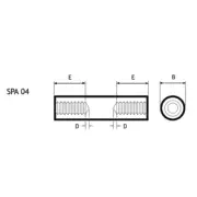M3 X 14 PSM SPACER ROUND FEMALE / FEMALE ACETAL SPA04ACM314MM 100PCS