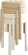 4 Pcs Plastic Stools, Modern Simple Home Dining Room Furniture Stackable Round Stools Chairs for Dinning, Kitchen, Home, Garden, Living Classroom,C