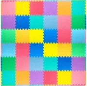 ProSource Foam Puzzle Floor PlayMat for Kids &Babies /Solid Colors, 16tiles/24br