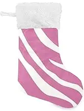 Amooorous Peach and White Print Large Christmas Stocking Stockings for Family with Plush Cuff Xmas Stockings Holiday Ornament for Christmas Room Mantel Kitchen