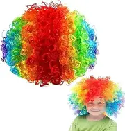 Colorful Clown Costume Wig Clown Wig Explosive Head World Cup Fan Hair Party Role Playing Party Dress Costume Headdress for Adult Kids Halloween Cosplay Props