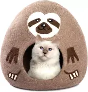 Luxurious Eco-Friendly Merino Wool Cat Cave Bed Sloth - Foldable Hideaway Pod fo