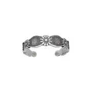 Sterling Silver .925 Multiple Flowers Toe Ring adjustable size | Made In USA