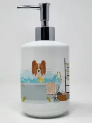 Red and White Papillon Ceramic Soap Dispenser Hand Soap Dispenser Pump Bottles