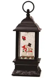 RAZ Imports 2022 Holiday Water Lanterns 9.5" Kissing Snowmen Lighted Water