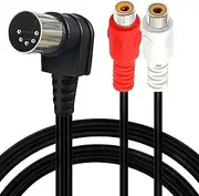 [tunghey] Right Angle Din 5 Pin to RCA Cable, 90 Degree 5 Pin Din Male to 2 RCA Female Professional Grade Audio Cable for Ban-g & Oluf-sen, NAI-m, Qu-ad, Stereo Systems (1.5m)