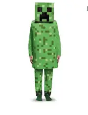 Child's Boys Deluxe Minecraft Creeper Mob Mine Craft Mojang Costume Small 4-6