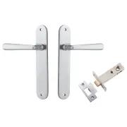 Copenhagen Lever Oval Backplate Passage Kit Brushed Chrome