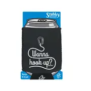 Rock Climbing Aa Wanna Hook Up - Funny Novelty Stubby Holder With Base