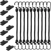 Bungee Cords with Hooks 20 Pack 12 Inch Bungee Cords Heavy Duty Outdoor with Tar