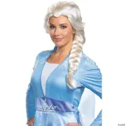 ADULT DISNEY FROZEN II MOVIE ELSA BLONDE BRAIDED PONYTAIL WIG COSTUME DG22825