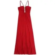 Sleevless Red Mixi Evening Formal Party Wedd8ng Guest Dress Size 12