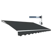 Bariloche Motorised Outdoor Folding Arm Awning Retractable Sunshade Canopy Grey 5.0M X 3.0M Awning & Canopy Parts