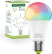 Smart Light Bulbs E27 A60 7W RGBCW WiFi Light Bulb, Dimmable Led Light, Color