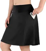 [Turnhier] Women's Skorts Skirts 20" Modest Knee Length Golf Skorts Tennis Causal Dressy with Pockets