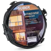 50 Ft Multiple Outlet Extension Cord, 10 Outlets Evenly Spaced Every 5 Feet w...