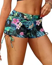 [Holipick] Swim Shorts Women Boyshort Swim Bottoms Tummy Control Bathing Suit Bottoms Tankini Swimsuit Board Shorts