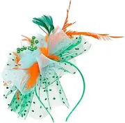 [Baluue] Tea Party Fascinator Headband with Removable Clips Elegant Feathered Headpiece for Weddings Special Occasions Lightweight Comfortable Design Versatile Hair Accessory