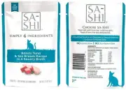 Grain Free Wet Cat Food Pouches 1.76oz. Five Flavors (Tuna & Sea Bream)