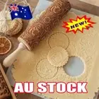 Flower Rolling Pin Wooden Embossed Embossing Baking Cookies Biscuit Fondant @HI