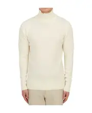 fine-knit roll-neck jumper M White