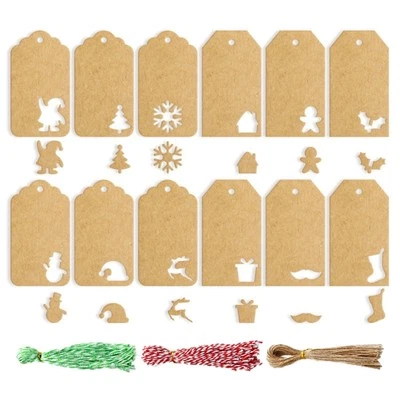140Pcs Hanging Kraft Tags Christmas Gift Tags Gift Tags with String Attached