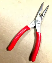NEW Snap-on™ 196ACF 8" long Red Vinyl Grip Needle Nose Pliers w Cutters UNused