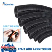 Heavy Duty Split Wire Loom Tubing Corrugated Cable Flexible Conduit Cord Manager