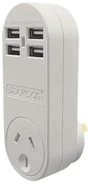 Jackson 4 USB Charger with Mains Power Outlet 1 Amp