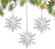 White Snowflakes,2D Acrylic Christmas Snowflake Pendant | Snowflakes Pendant Reflect Beautiful Light Carefully Cut and Polished for Wall Table Decor Catcoq