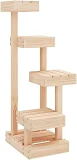 vidaXL Cat Tree with Multiple Platforms - Solid Pine Wood Construction - Rustic Style - Sturdy and Durable - 45.5x49x103 cm