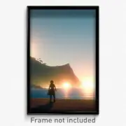 Pixel Art Poster - Adventurous Coast (8 Bit Psychedelic Trippy Video Game Print)