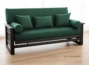 National Allergy 100% Cotton Zippered Futon Cover Full Size - Hunter Green - Machine Washable Futon Mattress Cover with Zipper, Durable Armless Couch Cover (54x75) - Armless Sofa Bed Cover