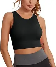 [Generic] Sports Racerback High Bra Longline Bra Crop Wireless Yoga Built Bra Women's Impact Sports Bra Top Tops Yoga Bra Yoga Bra Full Support