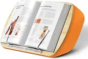 Lap Beanbag Book Stand for Reading, Comfortable Pillow Book Holder for Sofa, Bed, Desk, Hands-Free, Minimize Neck Strain, Gift for Book Lovers, Compatible with Laptop and Tablet (Orange)