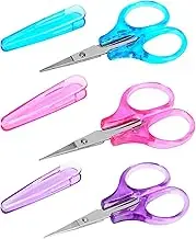 3 Piece Detail Mini Craft Scissors Set Stainless Steel Scissors with Protective Cover Small Scissors All-Purpose Craft Scissors Precision Straight Fine Tips Design for Paper ch Endeving, Scrap Booking