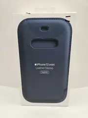Apple iPhone 12 Mini Leather Sleeve Case with MagSafe Saddle Baltic Blue