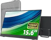 cocopar Portable Monitor 15.6 Inch 1080P FHD IPS HDR Travel Monitor with Speakers HDMI USB-C External Monitor for Laptop MacBook Surface PC Xbox PS4/5, with Kickstand & VESA Mountable