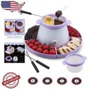 Elegant Fondue Pot Set: 2 Pots for Chocolates & Cheeses - Easy Cleaning Included