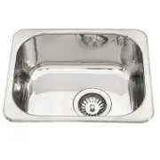 390*320*160mm BK Traditionell 304 Stainless Steel Chrome Square Top Mount Single Bowl Laundry Kitchen Sink
