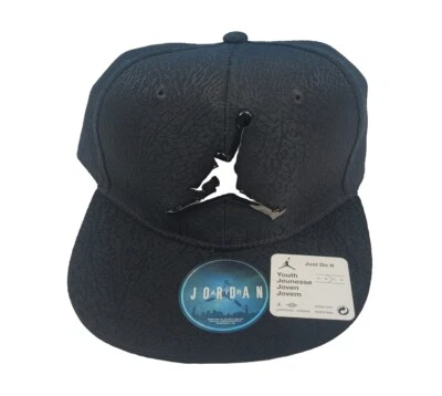 NEW Nike Air Jordan Jumpman Youth Elephant Textured Black Snapback Boys Cap OSFM