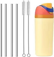 Straw Replacement for Owala Water Bottle 16oz, Metal Drinking Straw with Cleaner Brush Compatible with Owala FreeSip 16OZ, Stainless Steel Straw Accessories for Owala Water Bottle