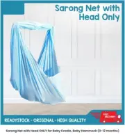 Sarong Net with Head & Zip for Baby Cradle Baby Hammock (0-24 months) BLUE