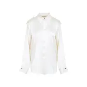 [Phoebe Philo] Phoebe Philo-White Liquid Utility Silk Shirt-Donna 36 FR