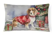 Beagle Christmas Throw Pillow